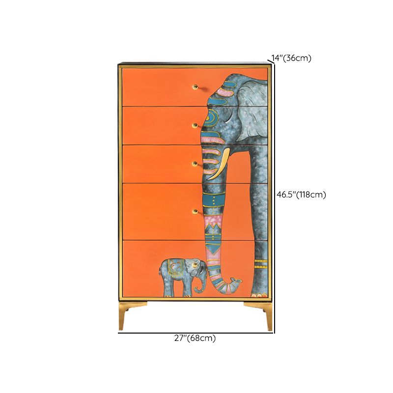 Classic Glam Vertical Lingerie Chest Wood Storage Chest with Drawers for Bedroom