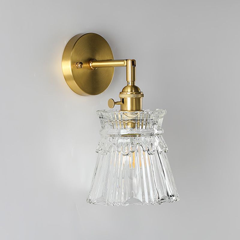 Flared Wall Sconce Lighting Industrial Style Glass 1 Light Wall Mounted Light