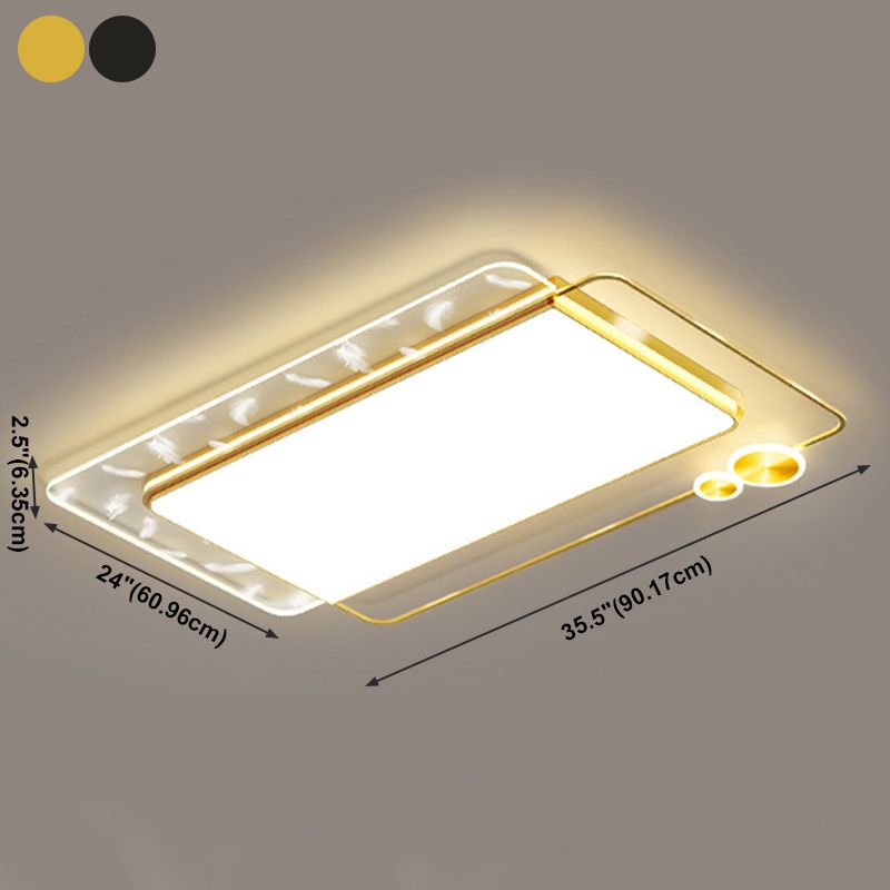 Lámpara de techo de plumas con forma geométrica, montaje empotrado de aluminio moderno para estudio