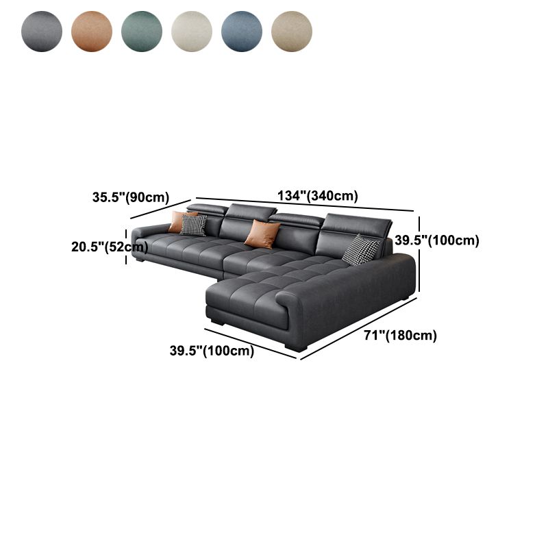4-seater Sectional with Adjustable Head Pillow for Living Room