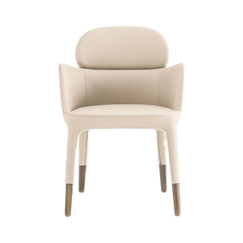 Leather Parsons Arm Chair Indoor Dining Chair for Dining Room