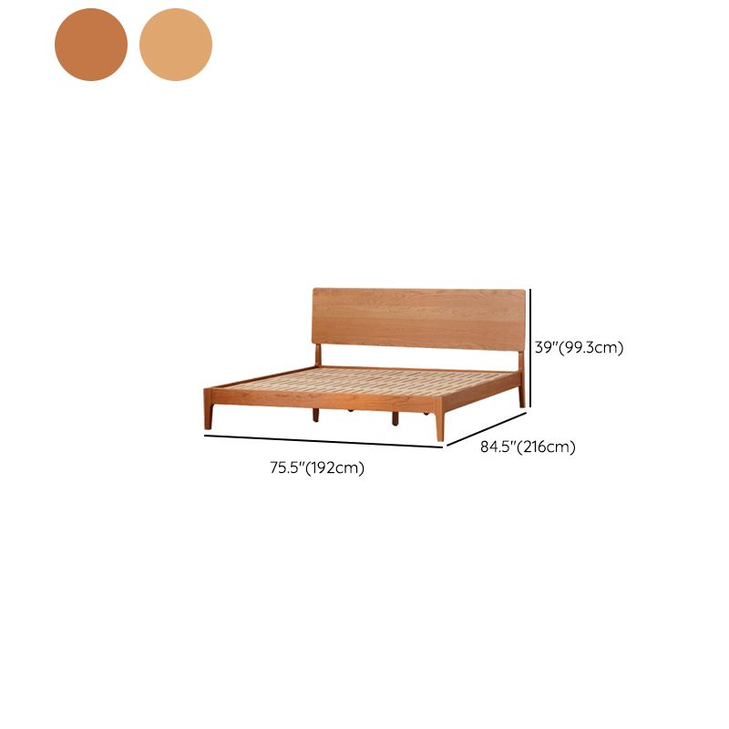 Modern Standard Bed Solid Wood Bed Frame with Headboard and Mattress