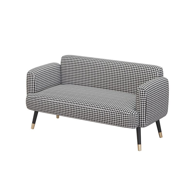 Leather/Faux Leather Modern Sofa 27.95" High Scroll Arm Seating