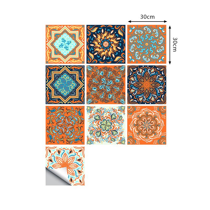 10 Pcs Mandala Wallpapers Peel and Paste Bohemian Kitchen Wall Decoration, 9.7-sq ft