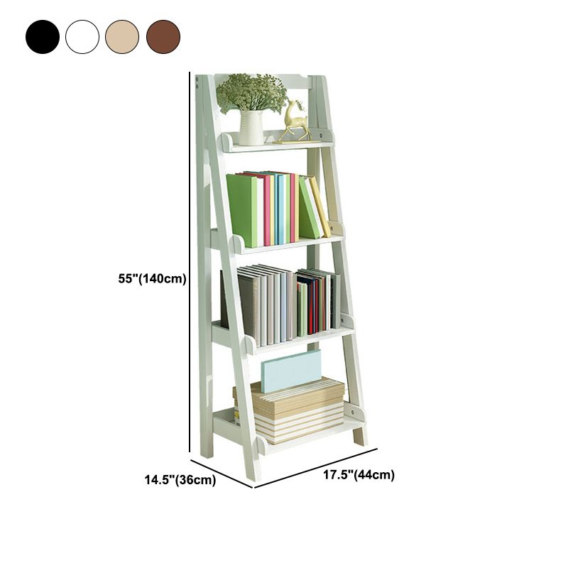 Ladder Bookshelf Modern Wooden Bookcase for Living Room 55.1"H