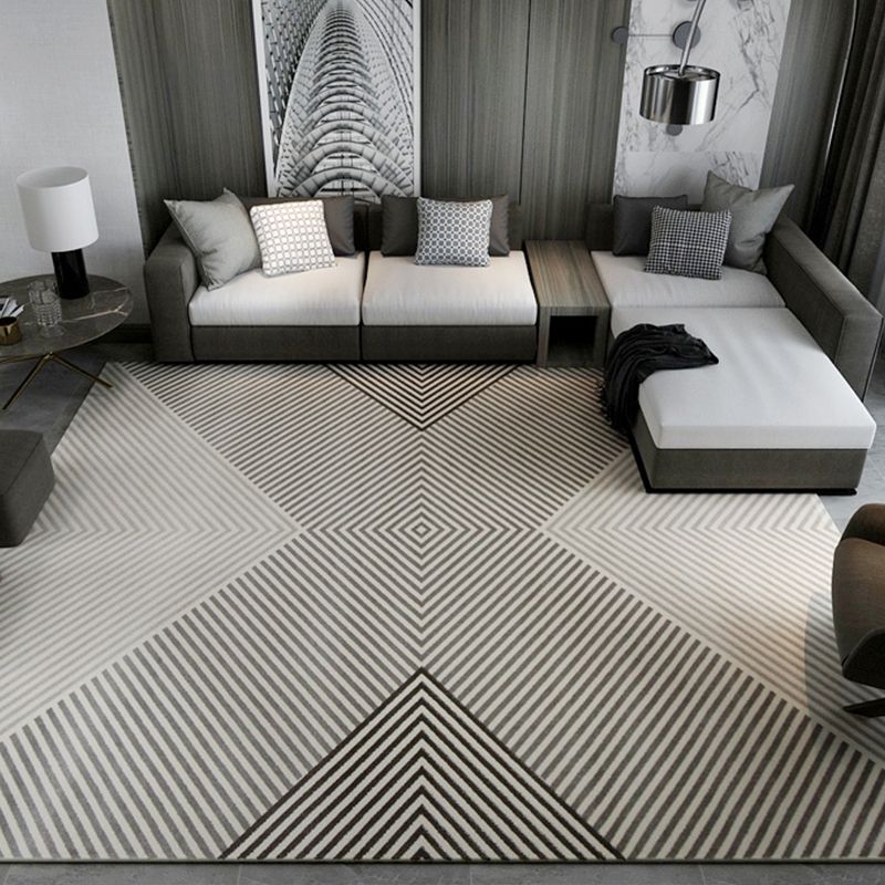 Multi Colored Modern Rug Polypropylene Geometric Area Carpet Anti-Slip Backing Pet Friendly Indoor Rug for Parlor