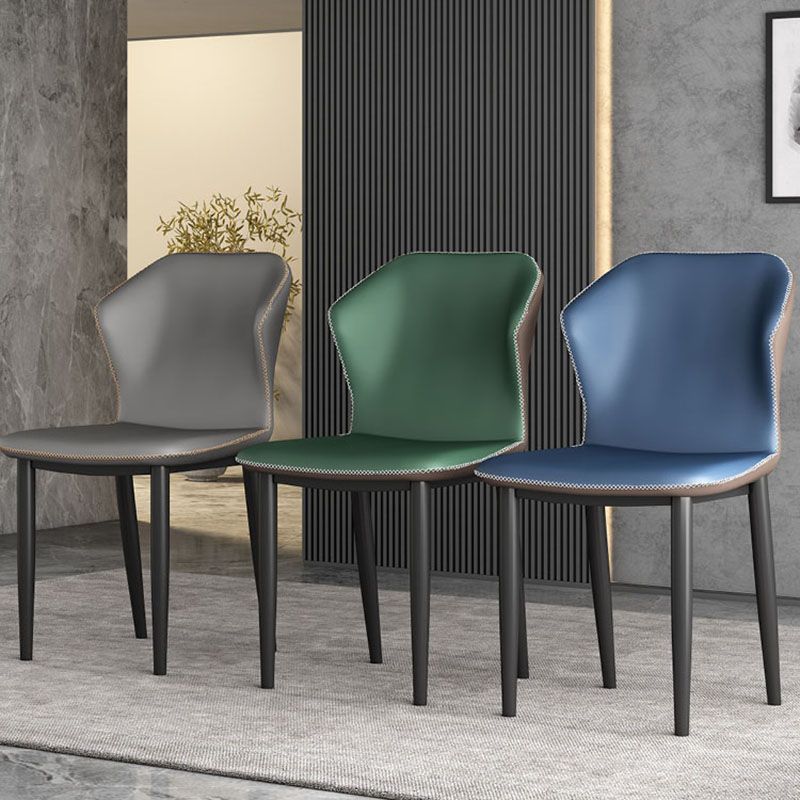 Sillas orejeras de estilo industrial Sillas de comedor de cuero PU para cocina