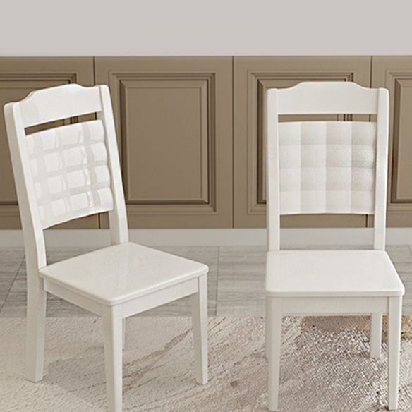 Contemporary Style Marble Dining Set with White Fixed Table and 4 Legs Base for Home Use