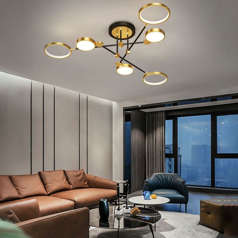 Moderne LED-inbouwlamp Metalen Starburst-plafondmontagelamp voor woonkamer