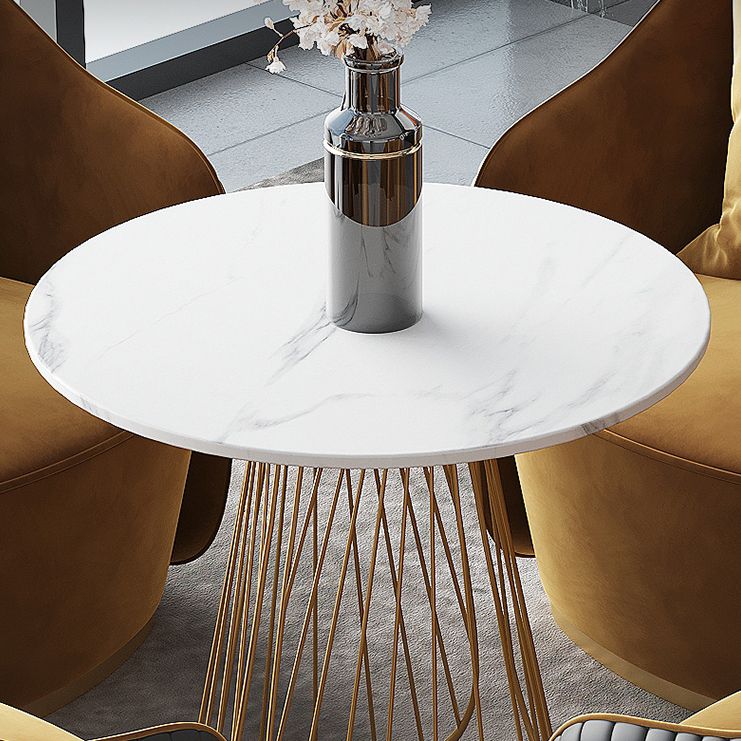 Tradizionale sito da pranzo rotondo di lusso tavolo in pietra sala da pranzo mobili per la casa