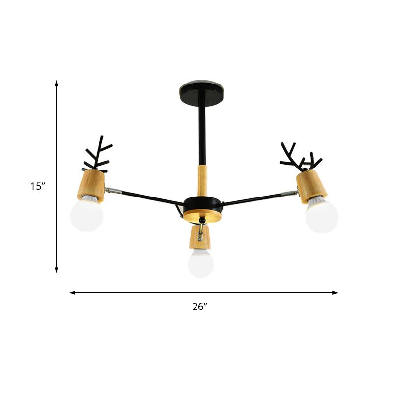 Sputnik Metal Chandelier Lighting Modern 3/6/8 Lights White/Black Ceiling Hang Fixture with Bare Bulb for Bedroom