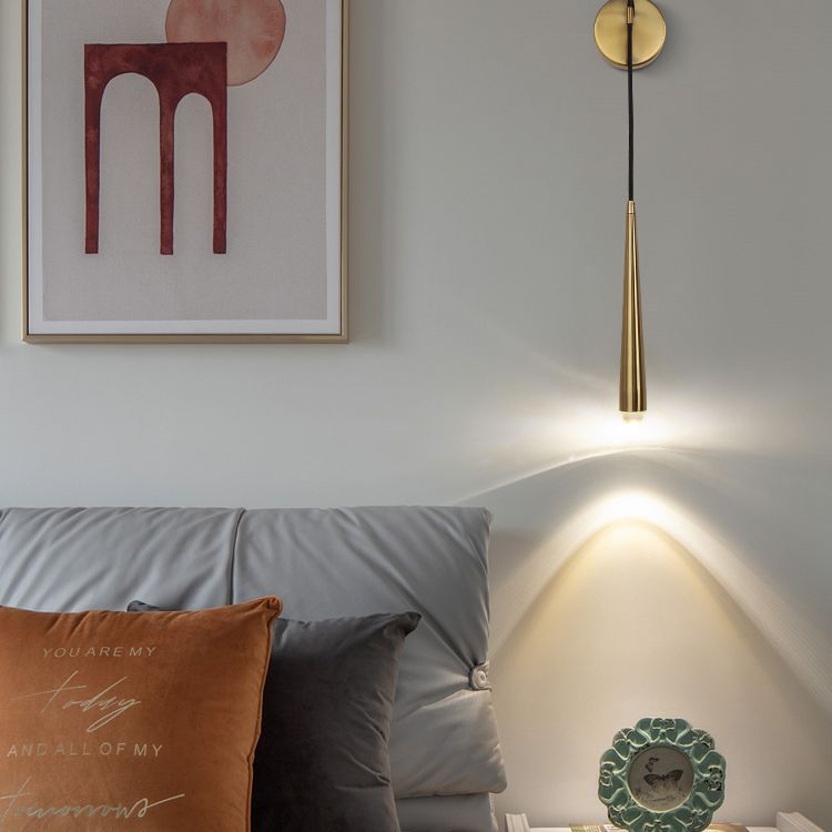 Tapered Brass Sconce Light Fixture Modern Style 1-Light Wall Mounted Lighting