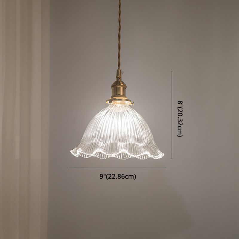 Retro Industrial Ceiling Pendant 1 Light Clear Glass Pendant Light for Kitchen
