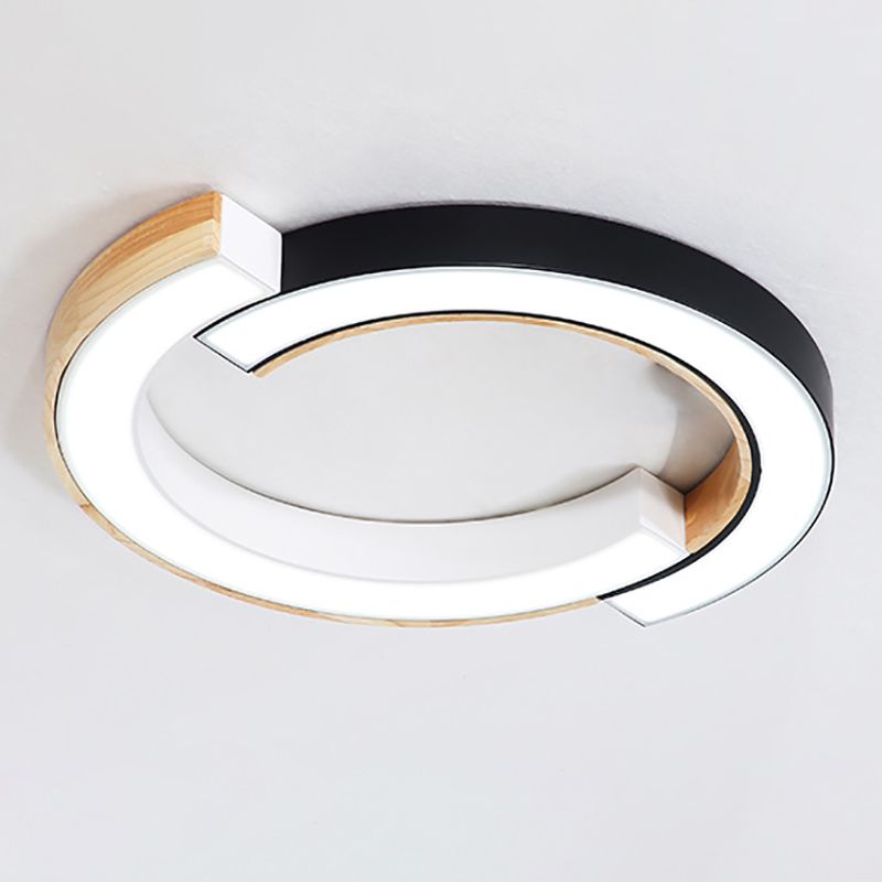 Luminaire de plafond encastré en bois, plafonnier LED moderne pour salle à manger