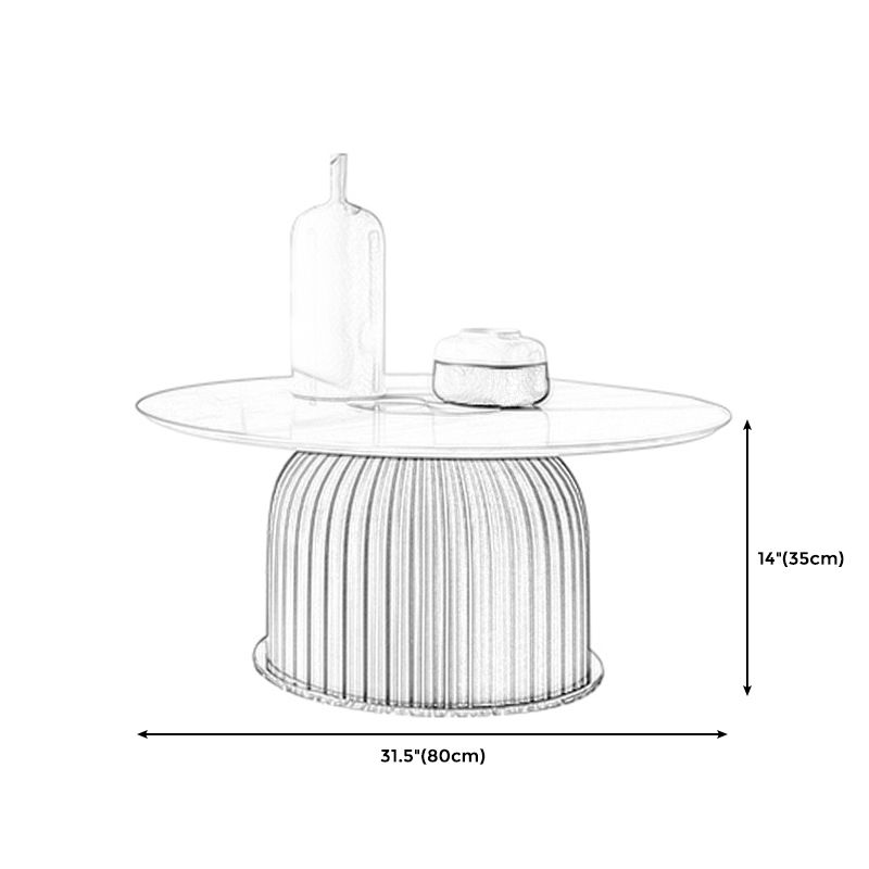 Ceramic Veneer Material Round Metal Material Modern Style Coffee Table