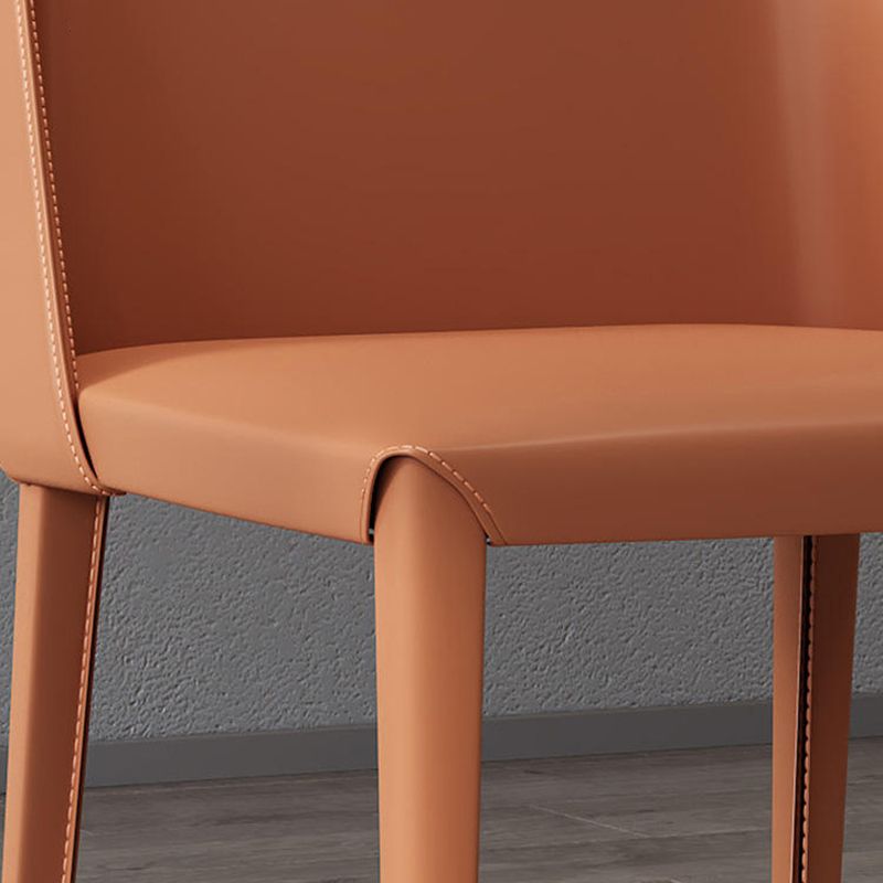 Silla Parsons de restaurante estilo diseñador, silla de comedor con acabado mate de cuero