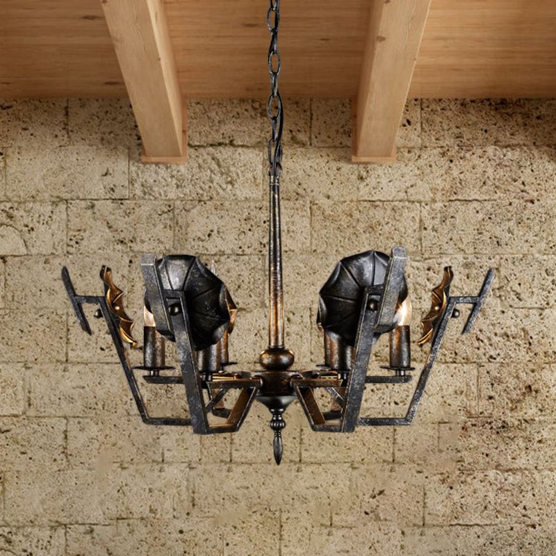 Bougie de salon suspendu 6 lumières 6 lumières de style antique lustre en bronze