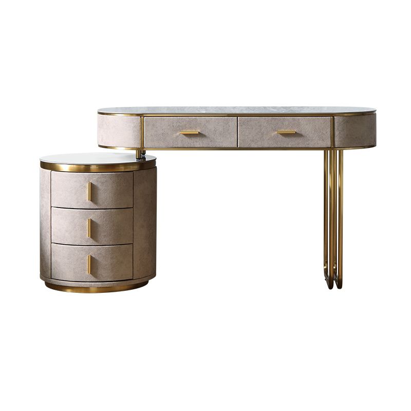 Wooden and Slate Makeup Vanity Desk Table Glam Makeup Vanity Desk