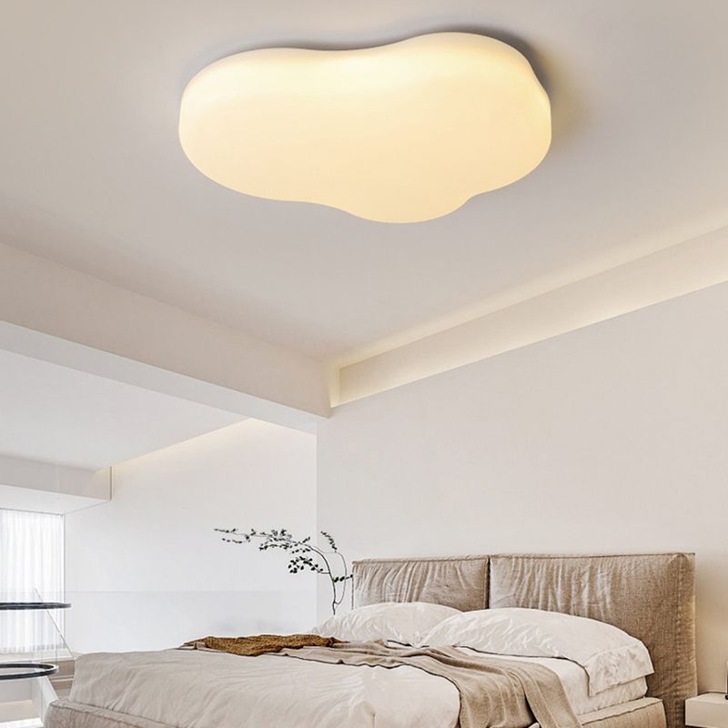 Cloud Shape Flush Ceiling Lights Modern Acrylic Flush Mount Lighting in White Finish
