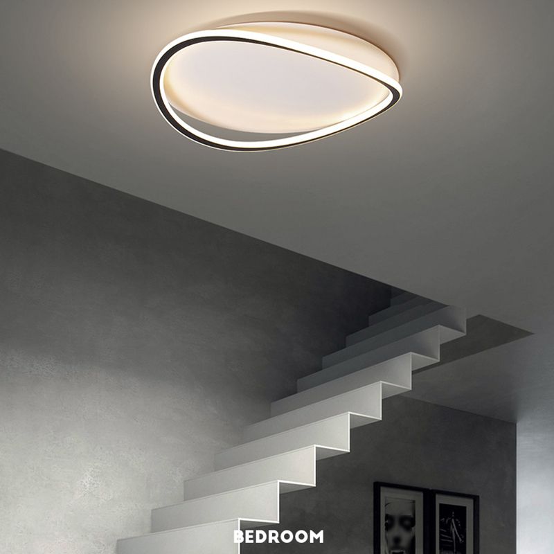 Plafonnier LED artistique moderne, montage circulaire en aluminium avec abat-jour en acrylique