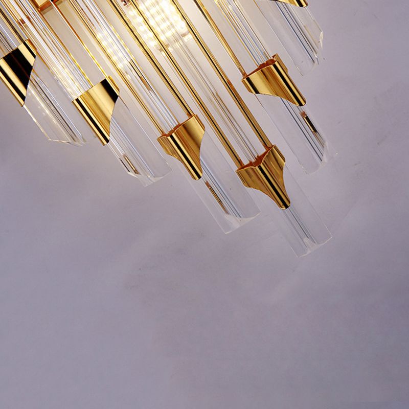 Geometric Shape Crystal Wall Mount Light Modern Style 2-Lights Wall Light Sconce in Gold