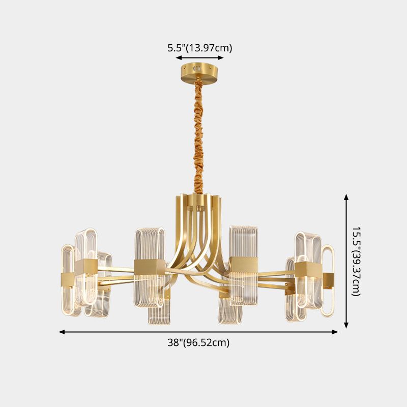 Gold Metal Hanging Pendant Lights Contemporary Sputnik Hanging Lamps for Living Room