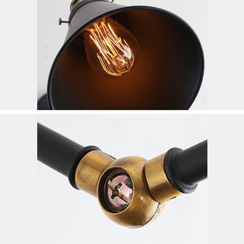 Amplia de pared extensible en negro en el estilo industrial de la pared de hierro forjado de estilo vintage para el lugar comercial