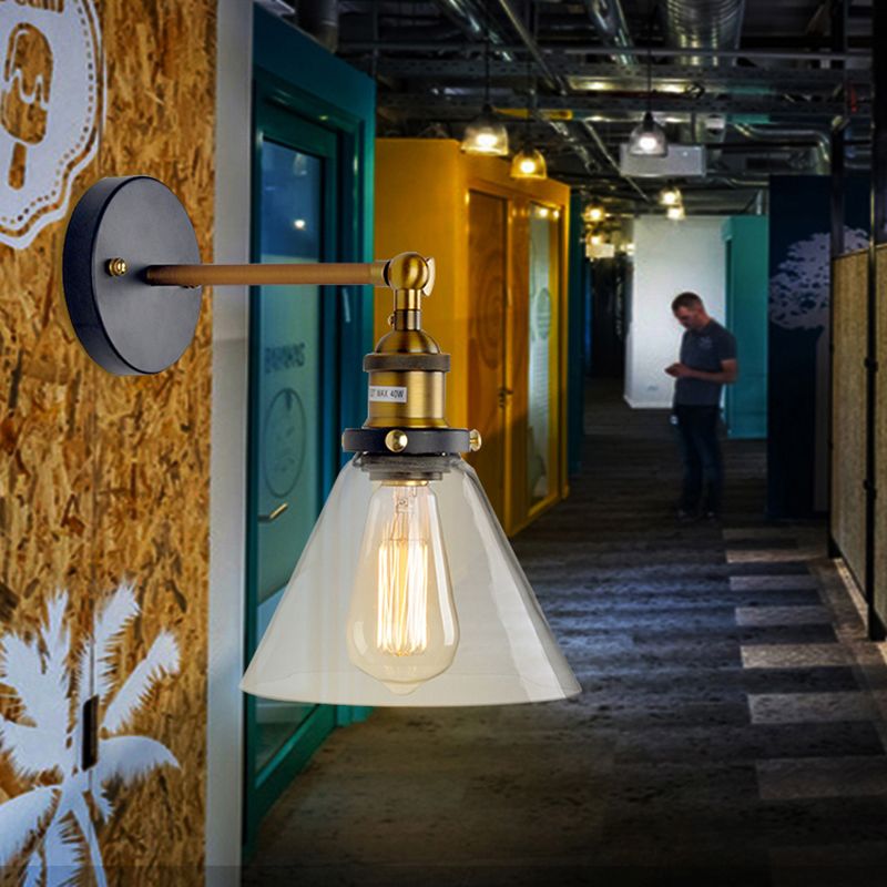 1 Géométrie légère Muroir Light Finition industrielle Finition Éclairage mural en verre transparent pour le couloir