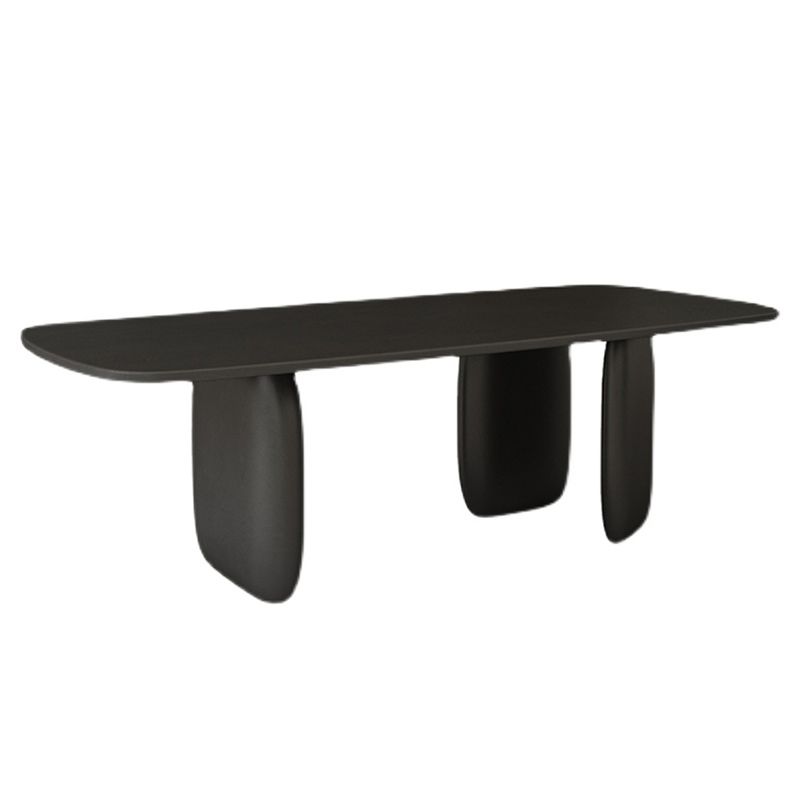 Moderno 1/2/4/5 pezzi Set da pranzo rettangolare tavolo da pranzo nera in legno massiccio con sedie