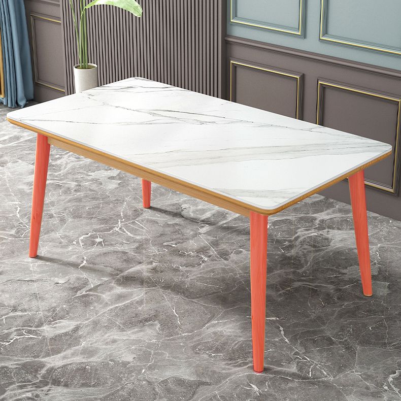 Einfachheit Home Sintered Stone Esstisch Rechteck Form Esstisch mit 4 Beinen Basis