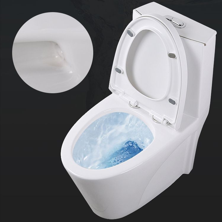 Contemporary Elongated Toilet Bowl Gravity Flush Toilet with Seat for Bathroom