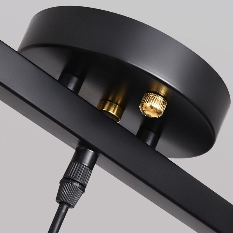 Blown Glass Globe Island Light Modern 5 Heads Black Pendant Spotlight for Dining Room