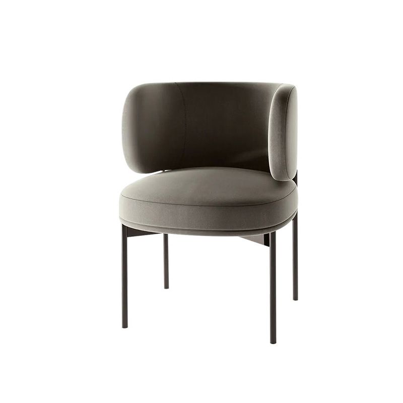 Modern Style Velvet Side Chair Arm Metal Side Chair for Home Use