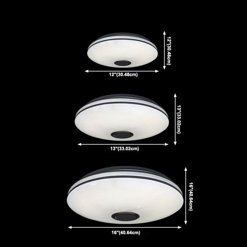 Contemporary Intelligent Flush Mount Ceiling Light with Acrylic Shade for Living Room