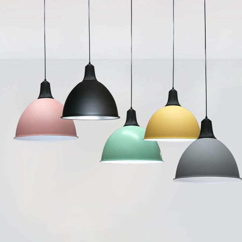 Contemporary Style Dome Pendant Light Kit Metal Dinning Room Hanging Pendant Lamp