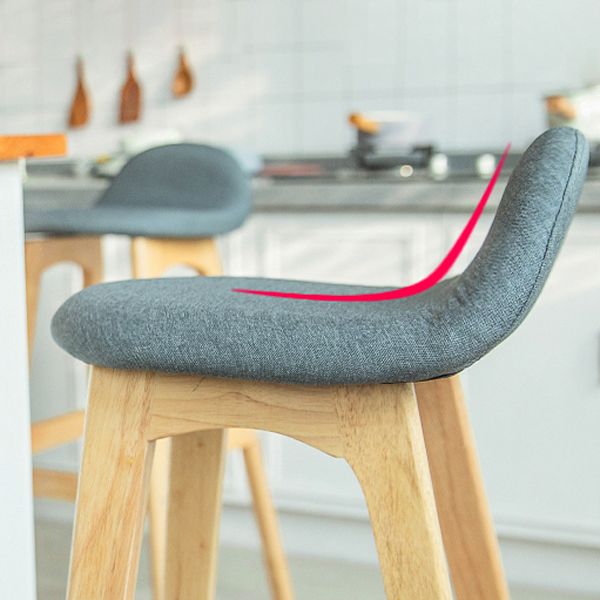 Contemporary 29-inch Upholstered Barstool Rubberwood Footrest Home Stool