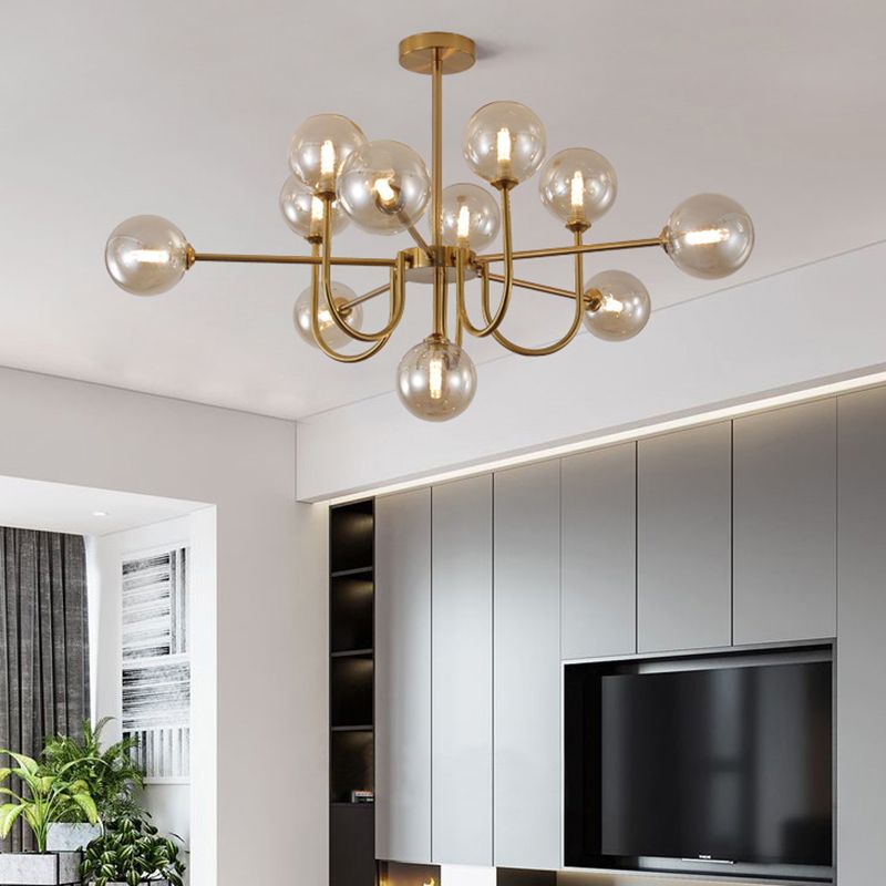 Contemporary Chandelier Glass Shade Pendant Lighting Fixtures for Dining Room