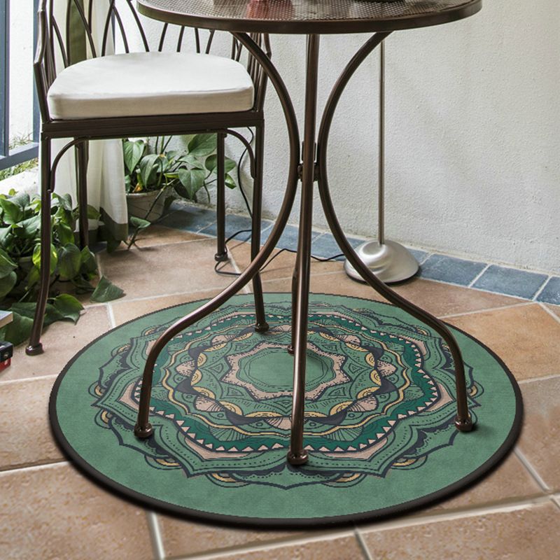 Multi Color Moroccan Rug Synthetics Blossom Patterned Carpet Anti-Slip Backing Stain Resistant Machine Washable Rug for Dining Room
