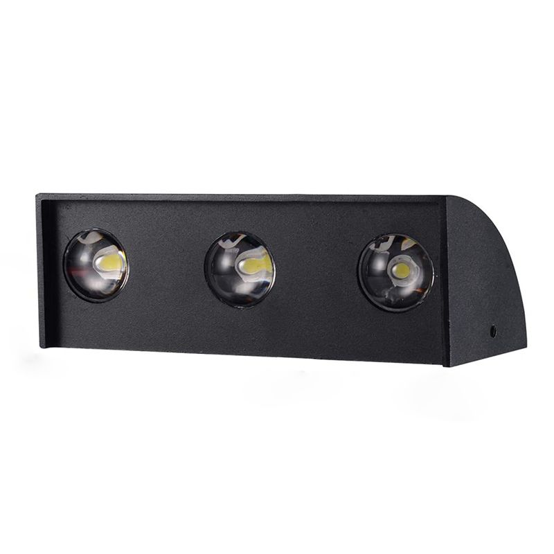 3 Lights Modern Style Wall Lamp Metal Sconces in Black for Outdoor