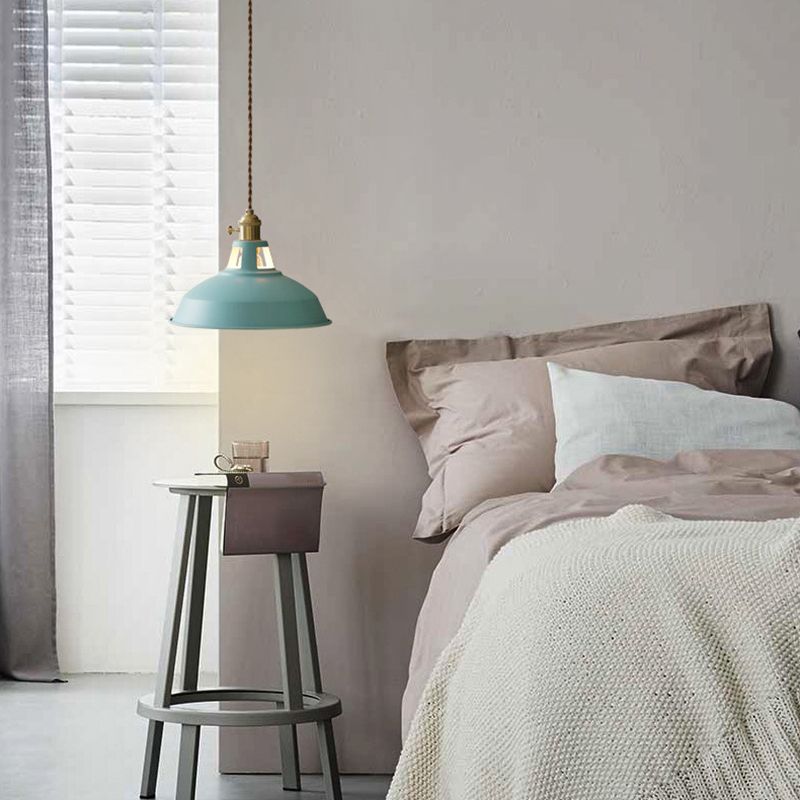 Semicircle Pendant Light Modern Style Metal 1 Light Hanging Ceiling Light