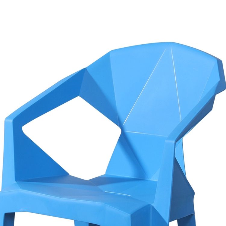 Scandinavian Plastic Dining Armchair Solid Back Side Chair for Home Use