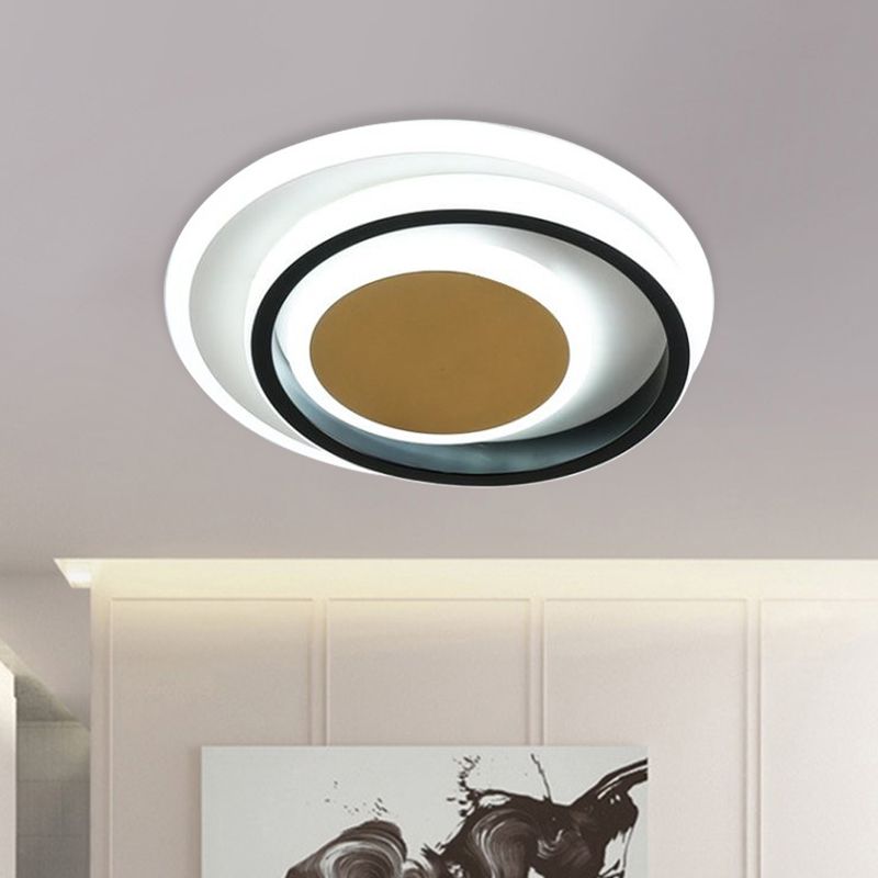 Square/Round Flushmount Lighting Modernism Acrylic White and Black LED Flush Lamp Fixture