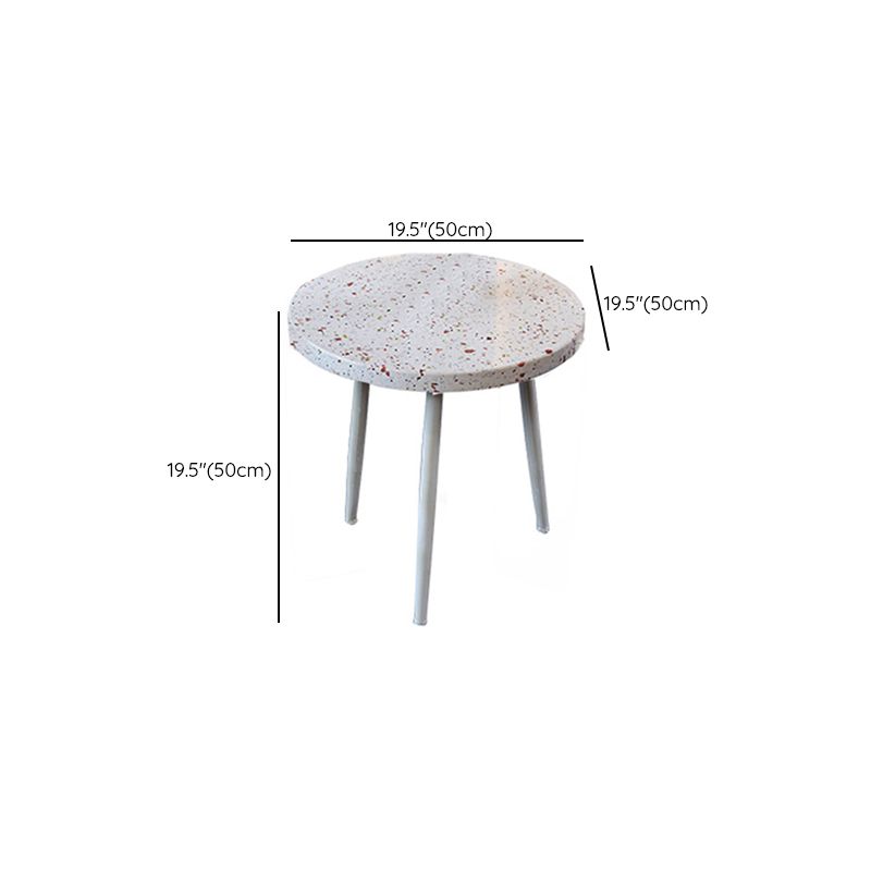 Contemporary Round Terrazzo Cocktail Table Metal/Acrylic 3 Legs Coffee Table
