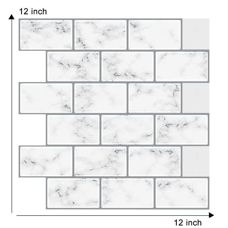 Countryside Marble Brick Wallpapers Grey Self-Adhesive Wall Decor for Kitchen Backsplash