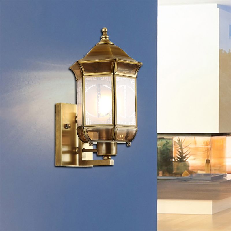 Lámpara armada Lámpara vintage de metal de 1 cabezal de pared de oro de la pared para escaleras