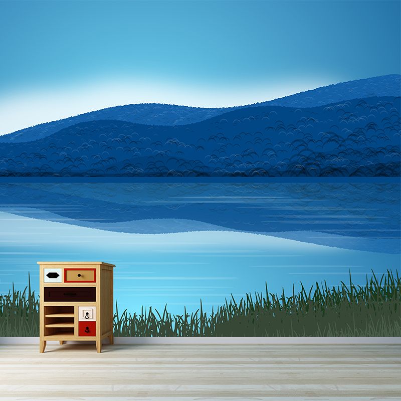 Mountain Illustration Scenery Wall Covering Murals Sitting Room Wall Decor, Waterproofing