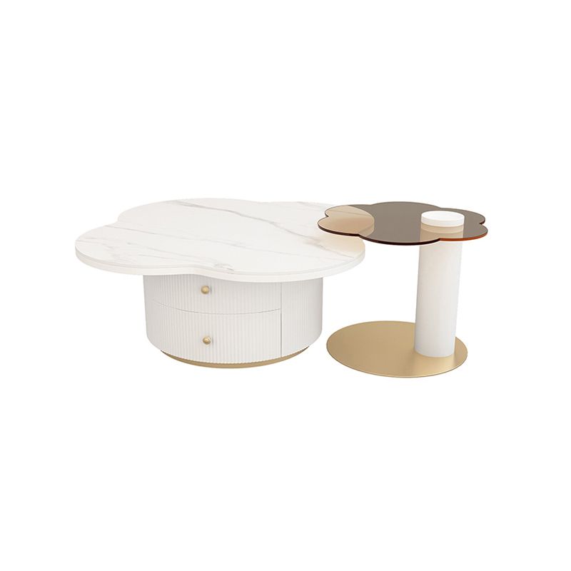 Contemporary Coffee Table Pedestal Slate Coffee Cocktail Table