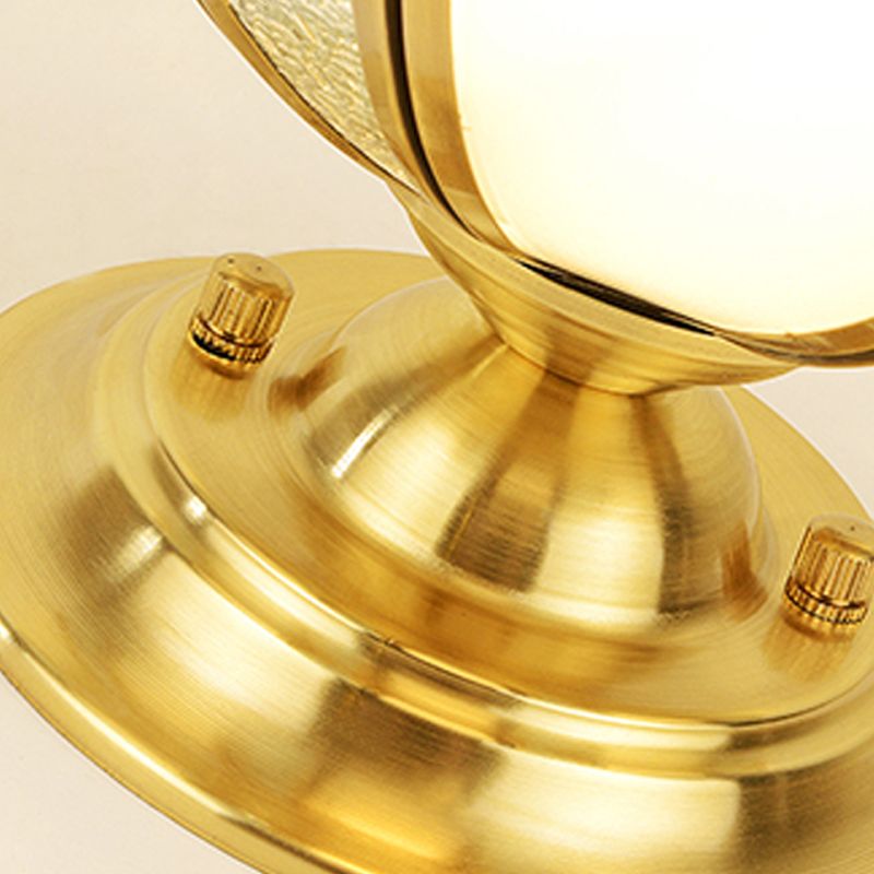 Plafonnier en laiton, luminaire traditionnel en verre, plafonnier encastré avec ombrage