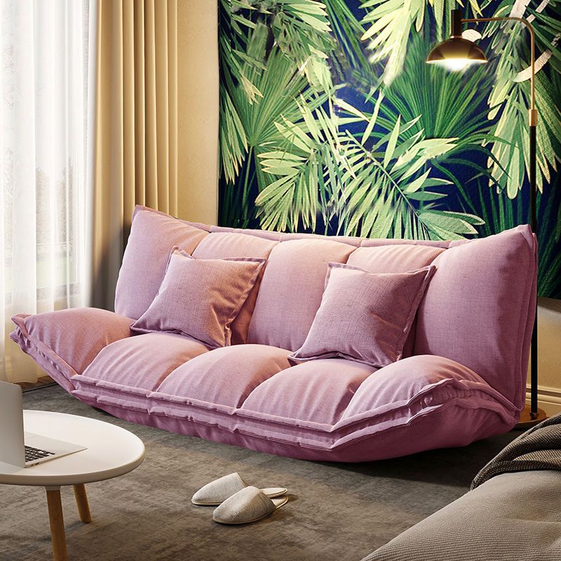Contemporary Tight Back Convertible Sleeper Sofa Solid Color Fabric Armless Sofa