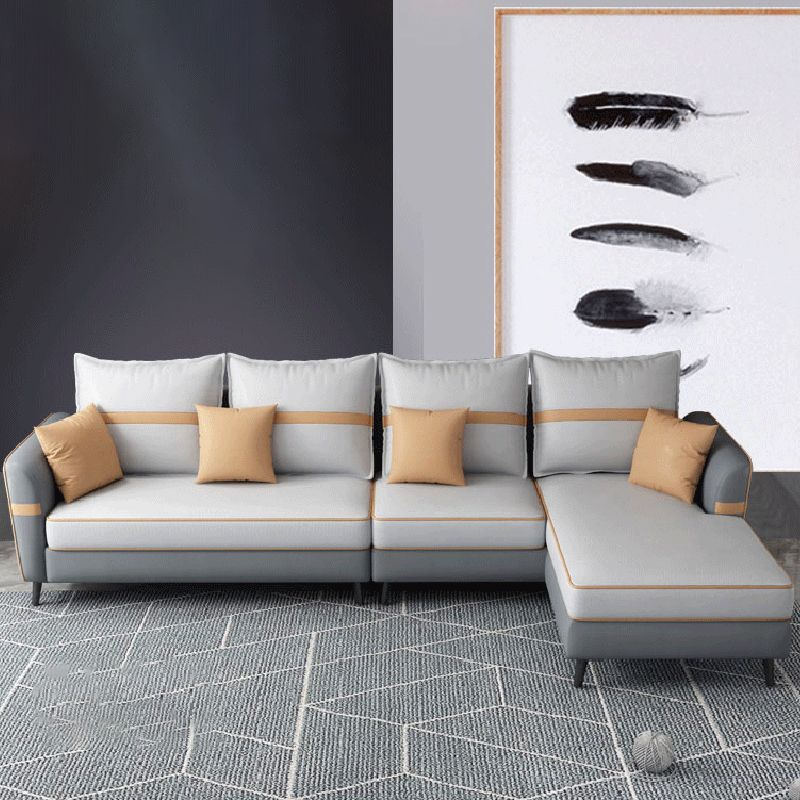 L-shape 4-seat 29.52" H Sectional Modern Flared Arm Sectional